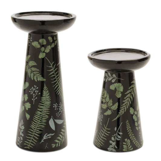 Candle Holder (Set of 2) 7"H, 10"H Terra Cotta