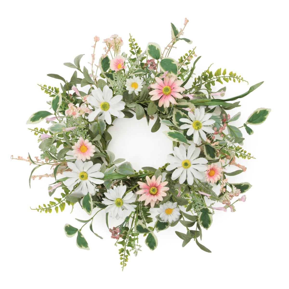 Mixed Daisy Candle Ring 18"D Polyester (Fits a 6" Candle)