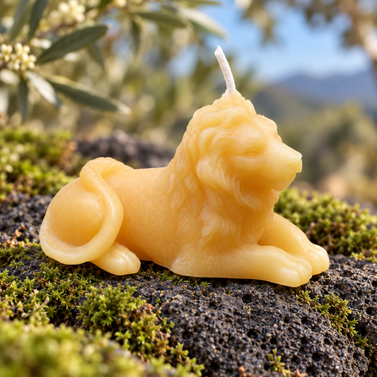 Lion Beeswax Candle