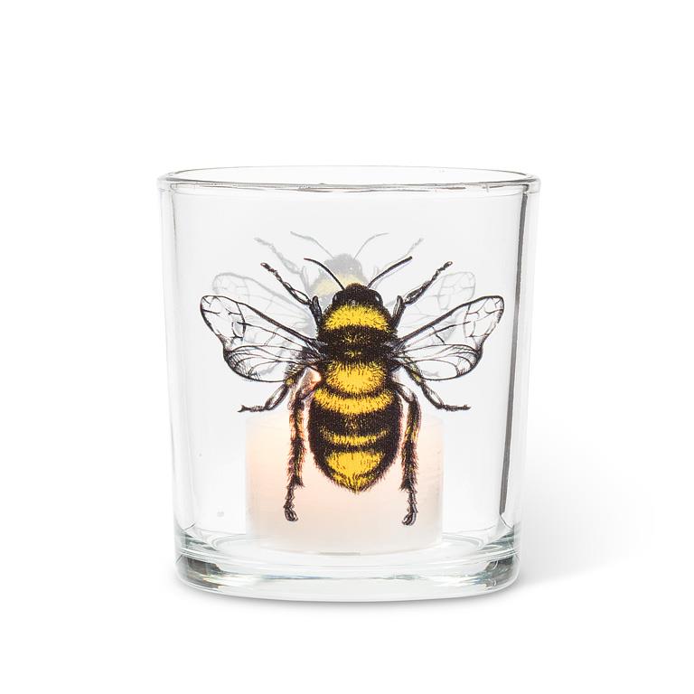 Bold Bee Votive 3 inch Glass Candle Holder