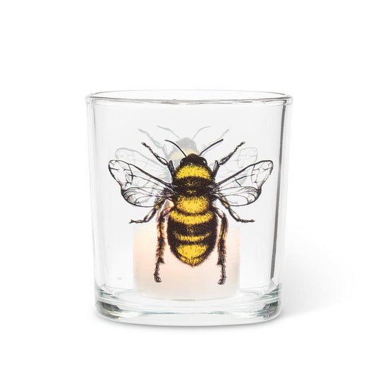 Bold Bee Votive 3 inch Glass Candle Holder