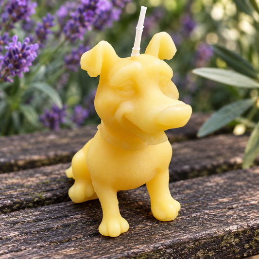Cartoon Dog Beeswax Candle