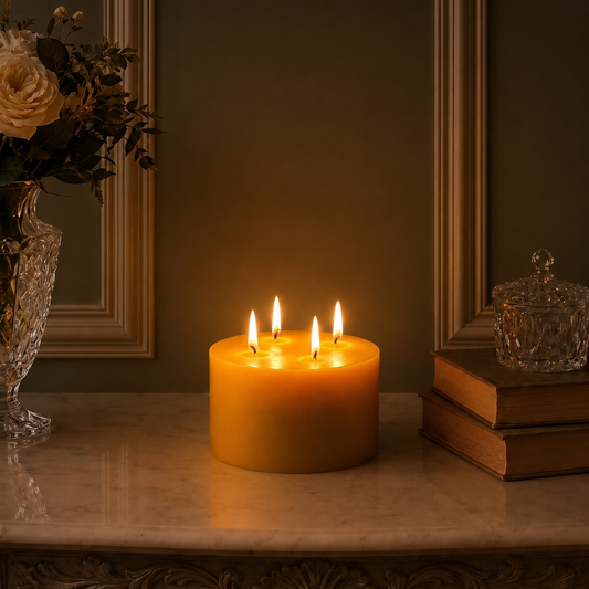 6x3" Yellow Beeswax Pillar Candle