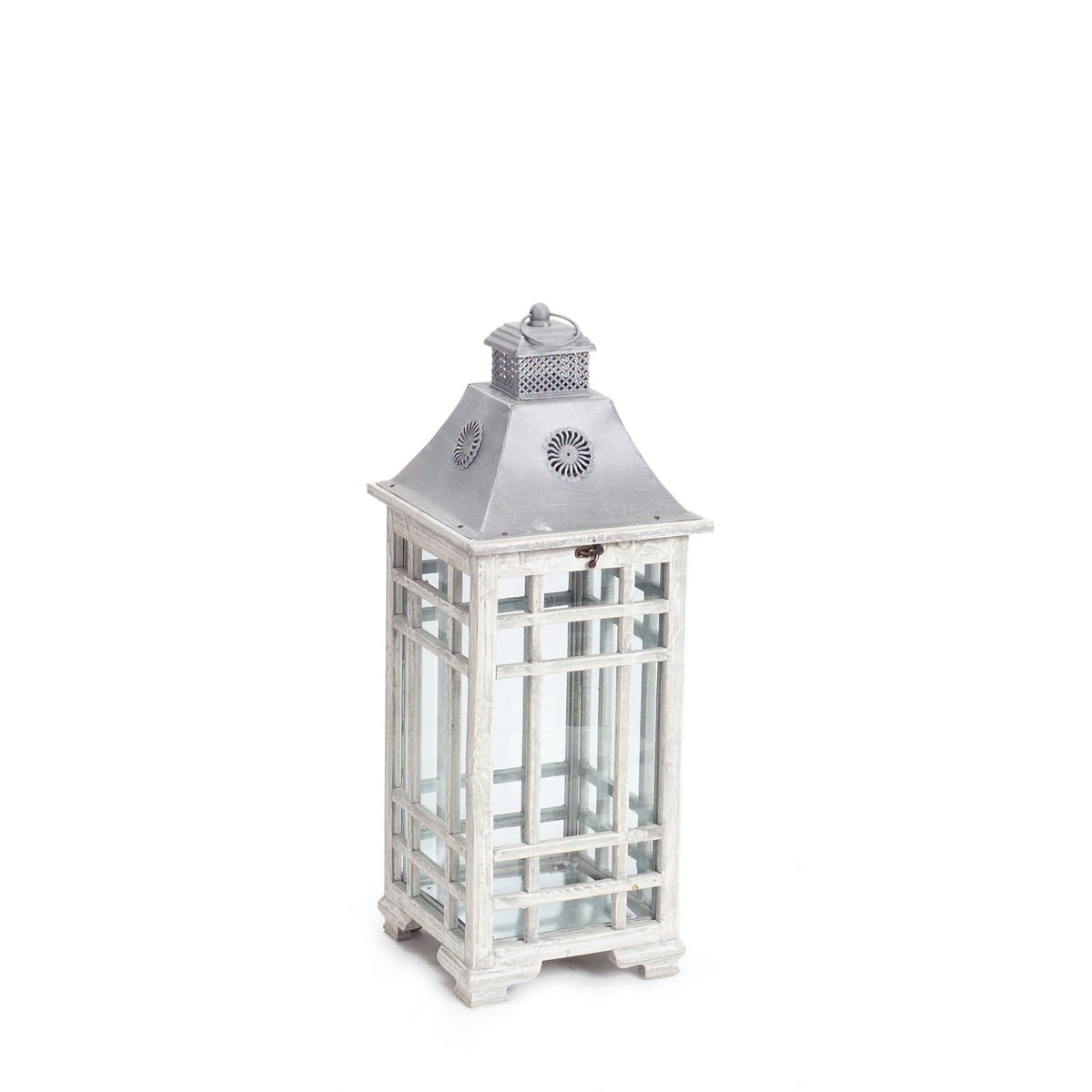 Traditional Farmhouse Lantern with Metal Lid (Set of 2) — additional view