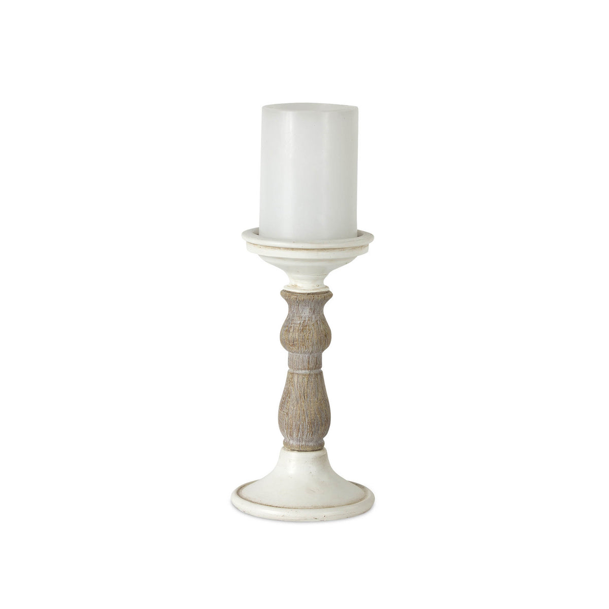 Ivory Candle Holder with Wood Accent (Set of 3) — additional view