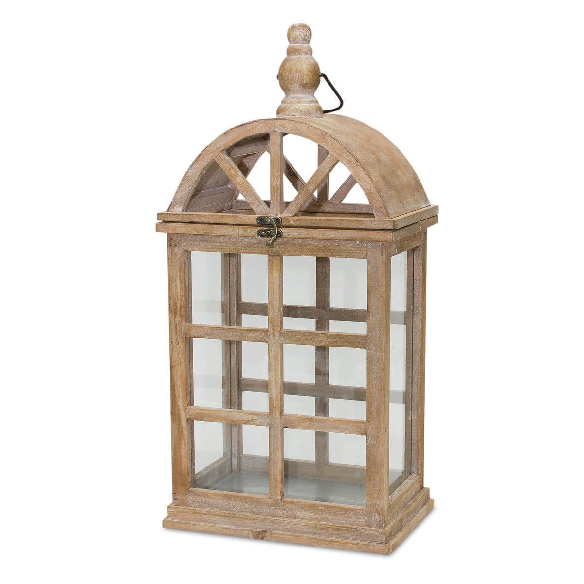 Natural Wooden Lantern with Curved Top (Set of 2) — additional view