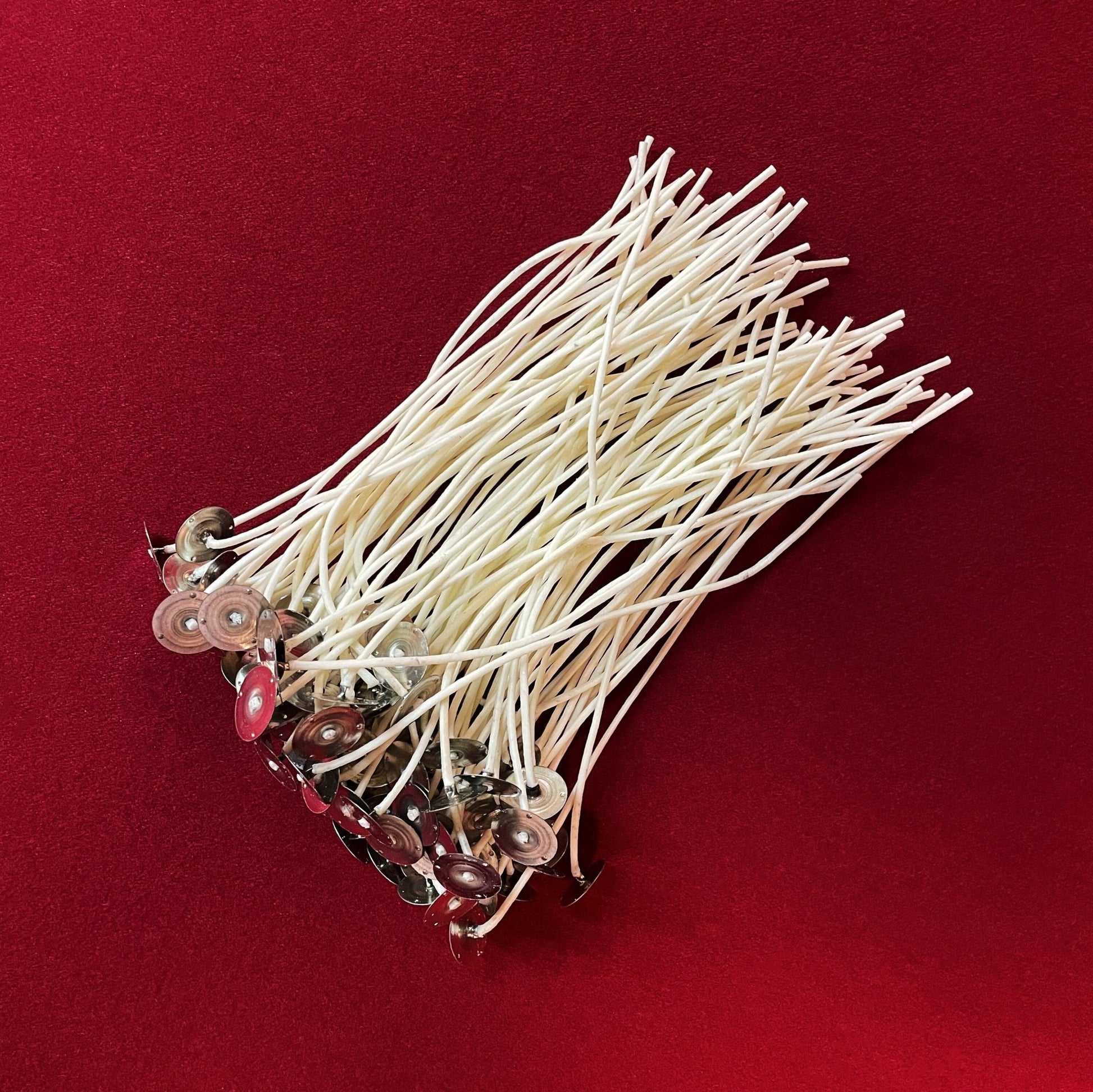 9 Inch Square Braided Series Beeswax Coated Cotton Wicks with Metal Tab Lead Free Natural Candle Making Supplies Equipment Long # Number NEW - Bees Light Candles