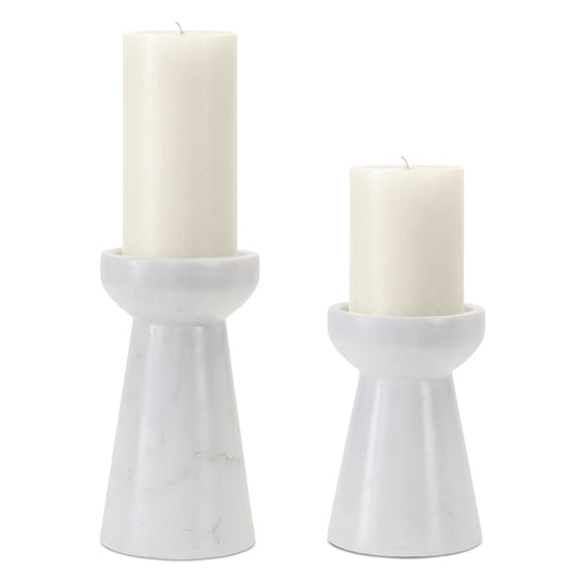 Modern Marble Candle Holder (Set of 2)