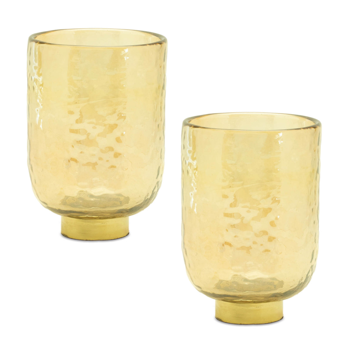 Gold Glass Vase with Metal Accent (Set of 2) — additional view