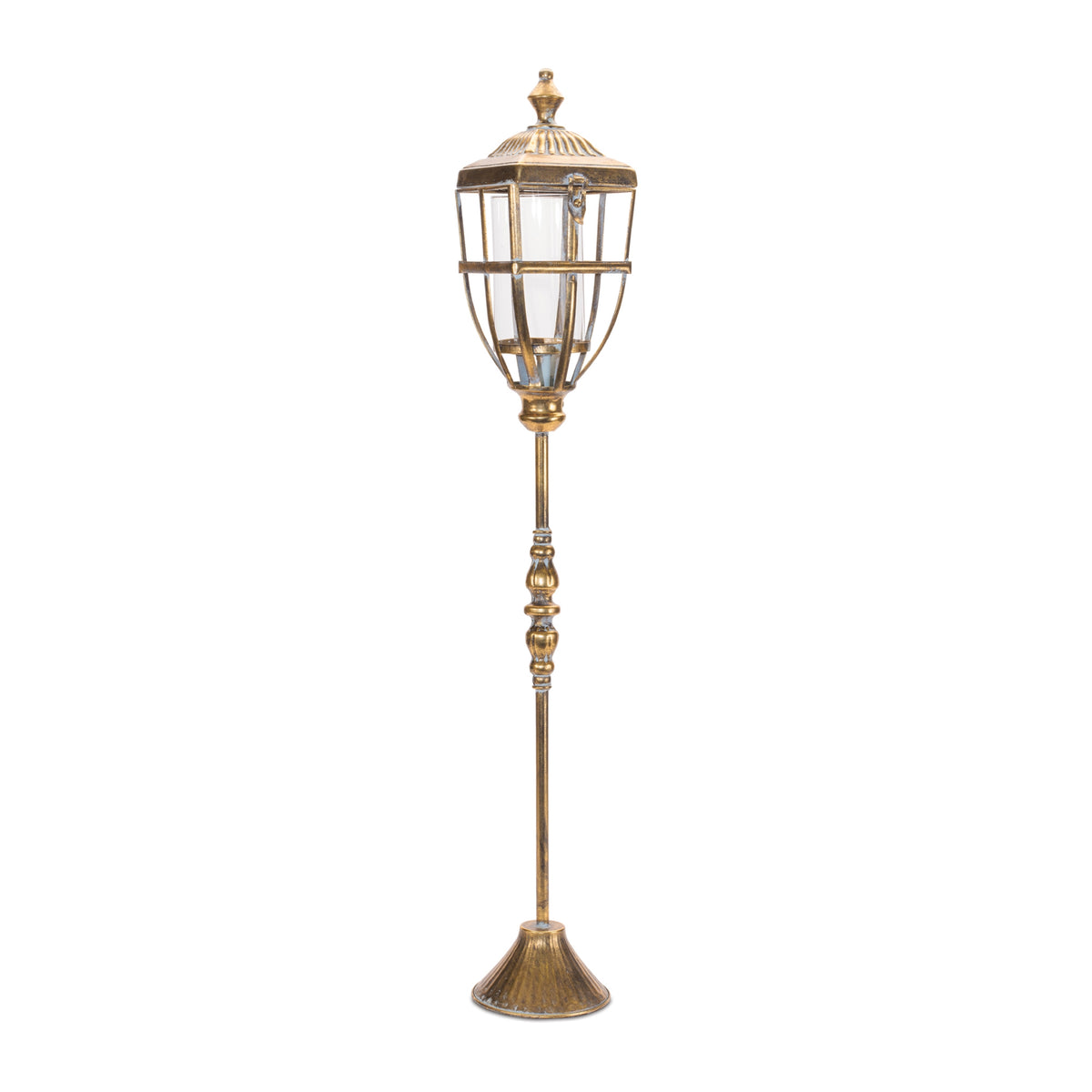 Lantern on Stand 36"H Metal/Glass