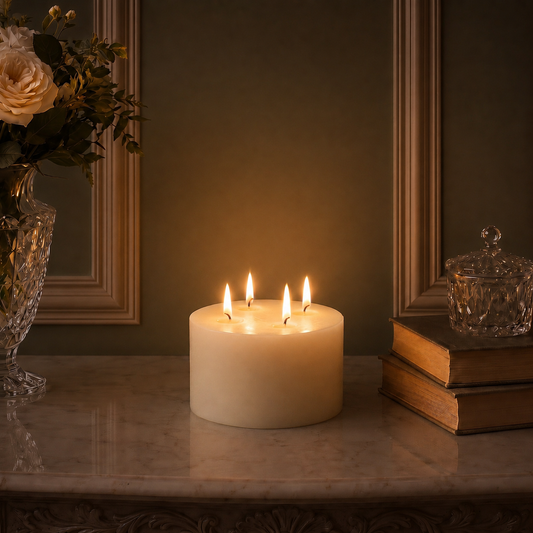 6x3" White Beeswax Pillar Candle