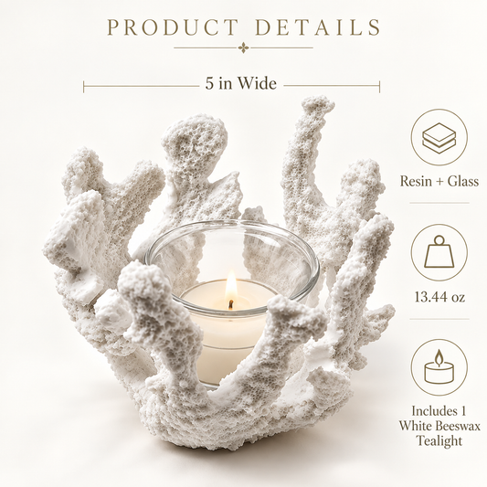 White Coral Tealight Candle Holder