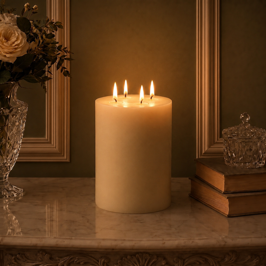6x7" White Beeswax Pillar Candle