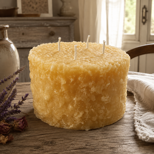 Grubby 6x5" LARGE Pillar Beeswax Candle