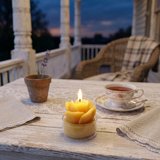 Rose Beeswax Tealight Candles