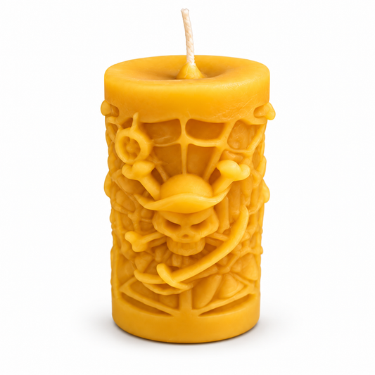 Pirates Pillar Halloween Beeswax Candle