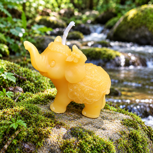 African Elephant Beeswax Candle