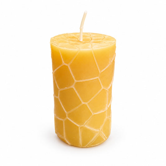Honeycomb Pattern Beeswax Pillar Candle