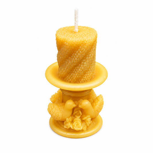 Bird Bath Beeswax Candle
