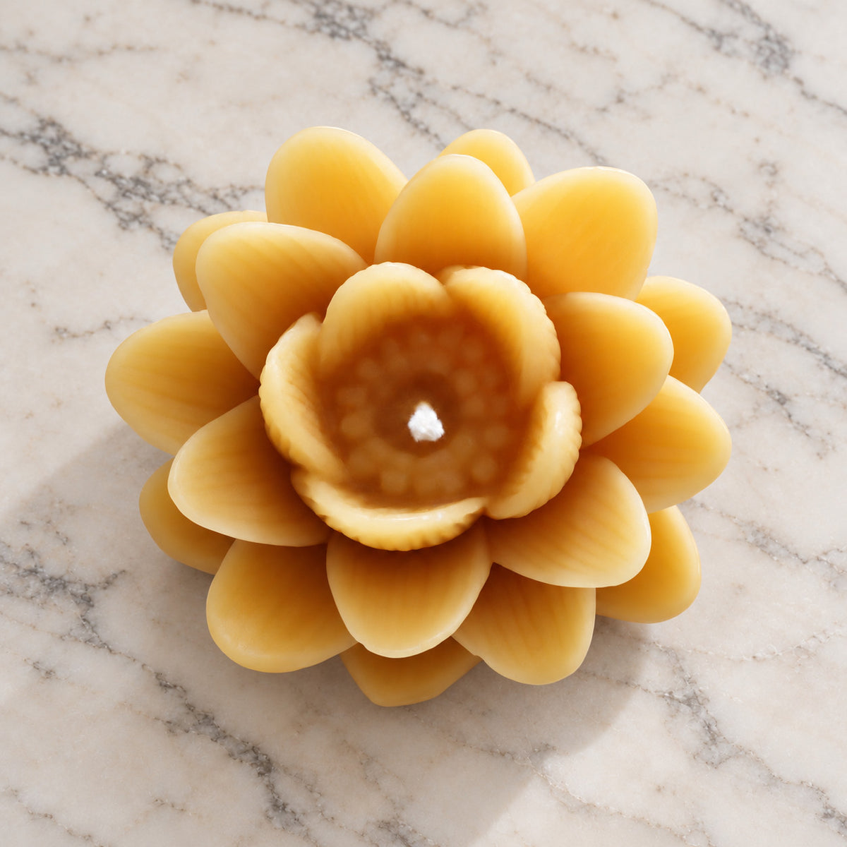 Delicate Lotus Flower Beeswax Candle