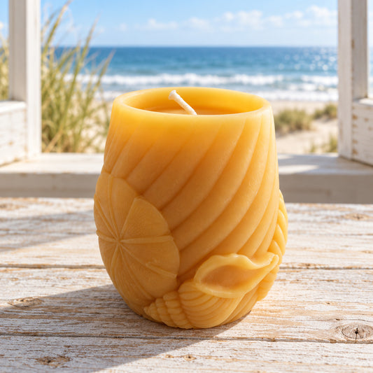 Sea Shell Beeswax Candle