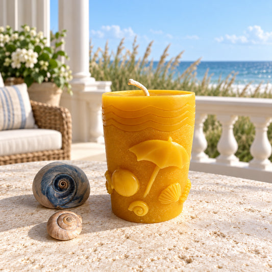 Beach Themed Beeswax Candle Set