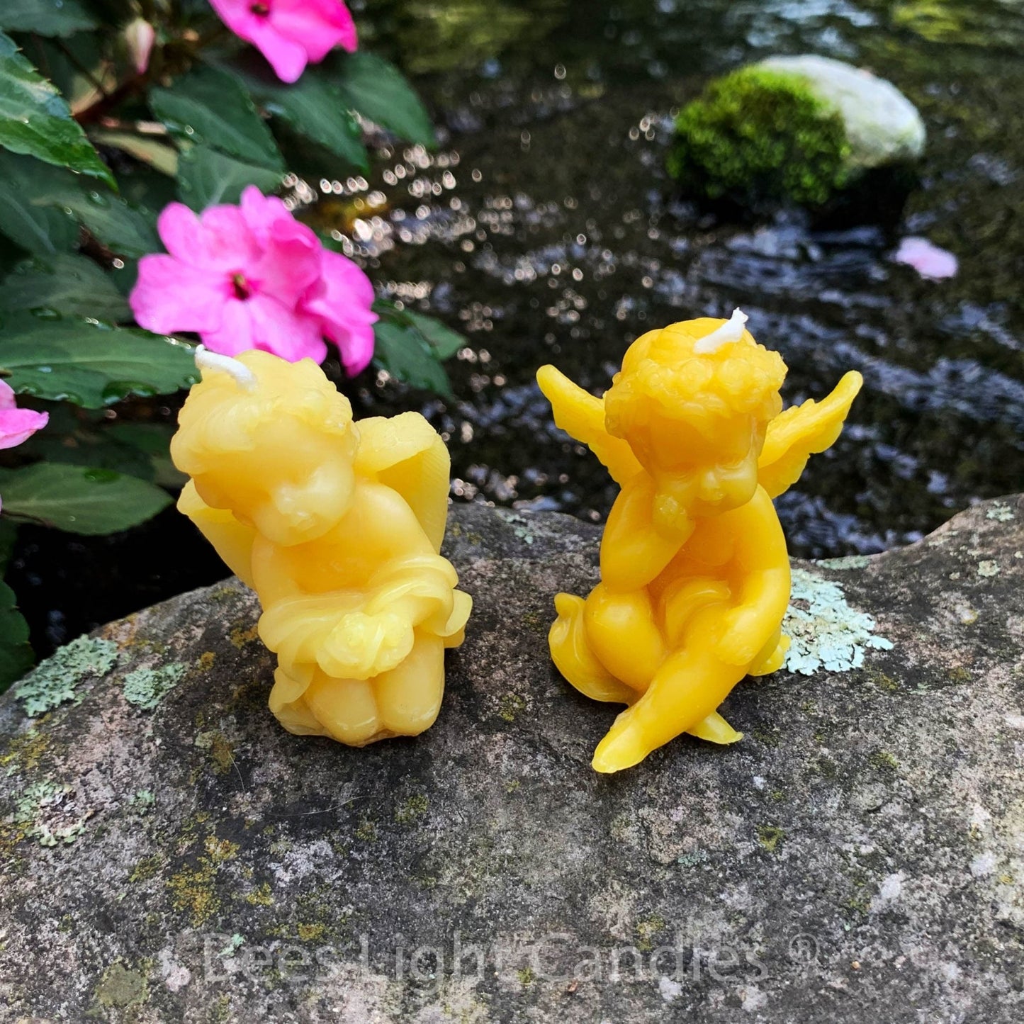 Angel Beeswax Candles | All Natural Yellow Beeswax Candle Set | Cupid | Christmas | Holiday | Heaven | Hell | Angels Wings | USA Honey Scent - Bees Light Candles