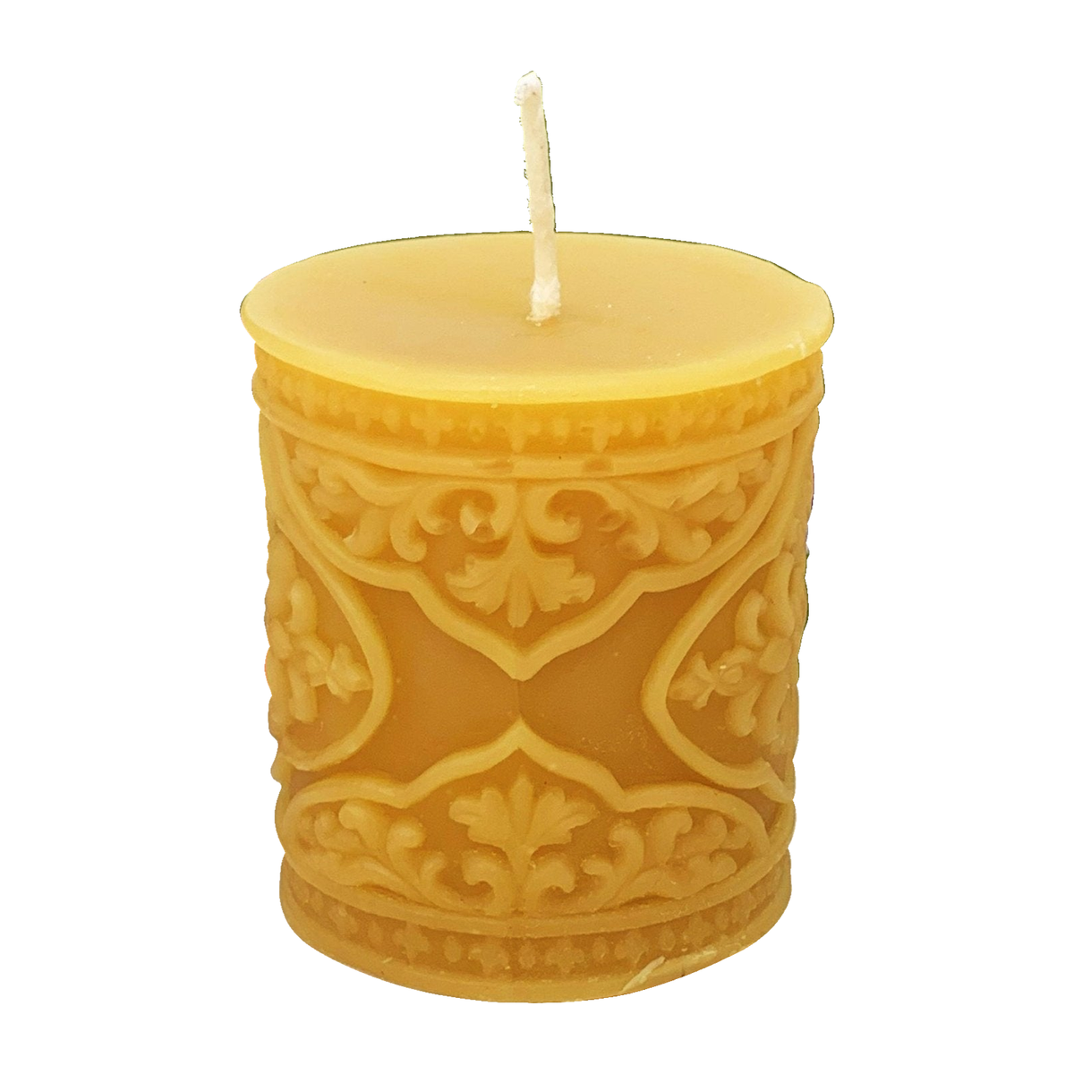French Country Beeswax Pillar Candles on a white background