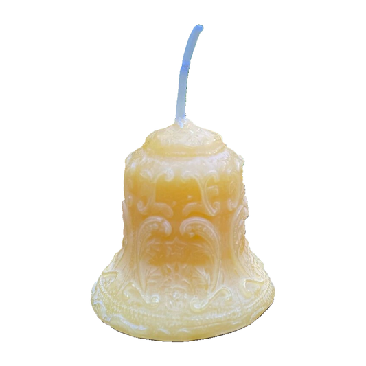 Victorian Bell Beeswax Candle on a pure white background.