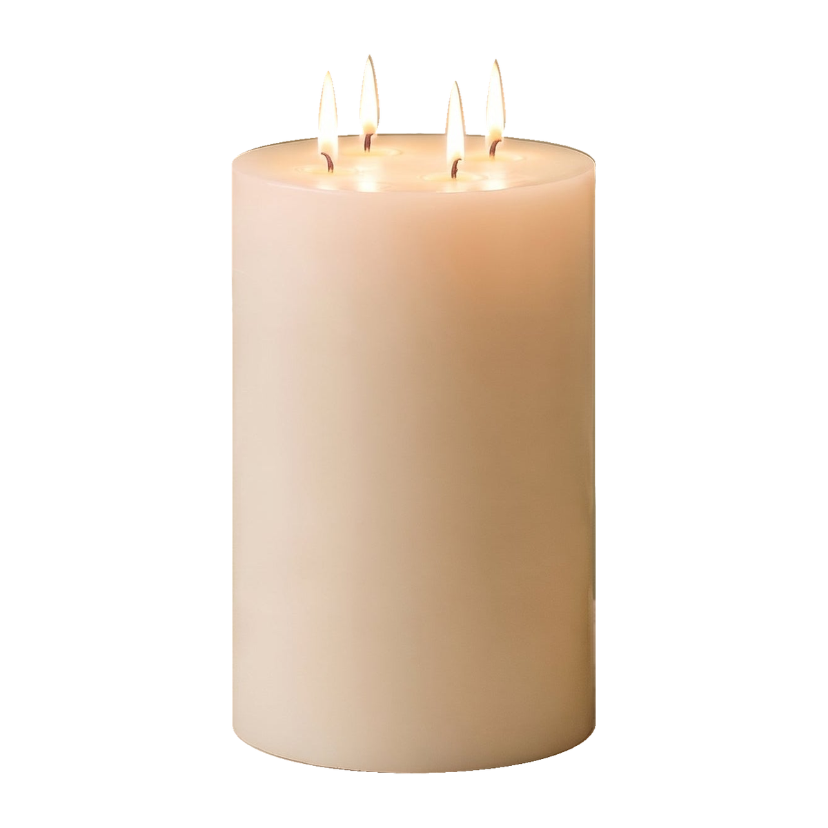 6x9" White Beeswax Pillar Candle on a pure white background, original product photograph