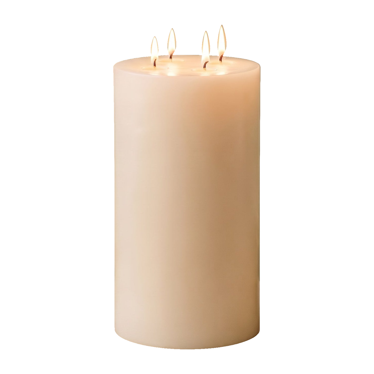 6x11" White Beeswax Pillar Candle on a pure white background, original product photograph
