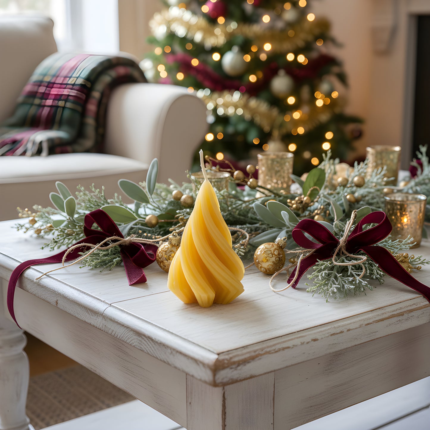 Modern Tree Beeswax Candle