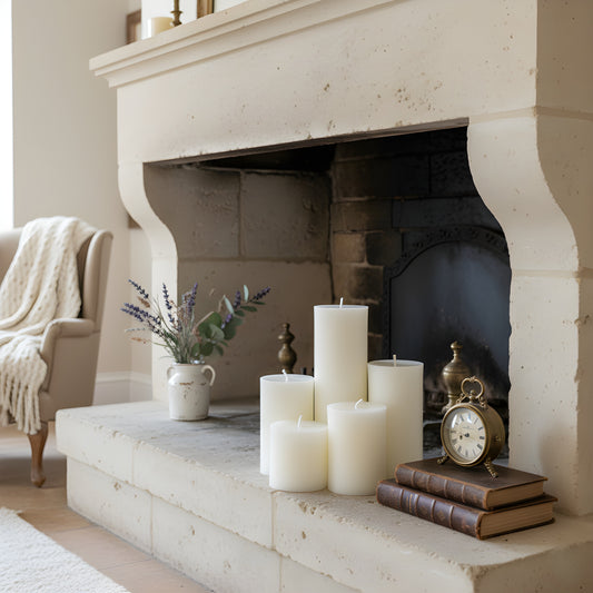 3 Inch White Beeswax Pillar Candles