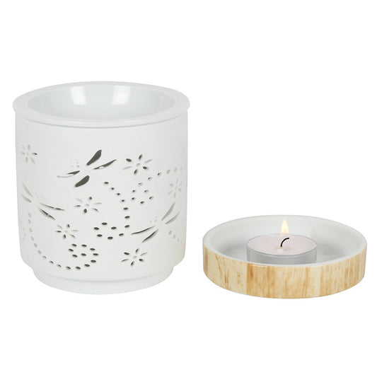 Dragonfly Matte Ceramic Oil Burner and Wax Warmer