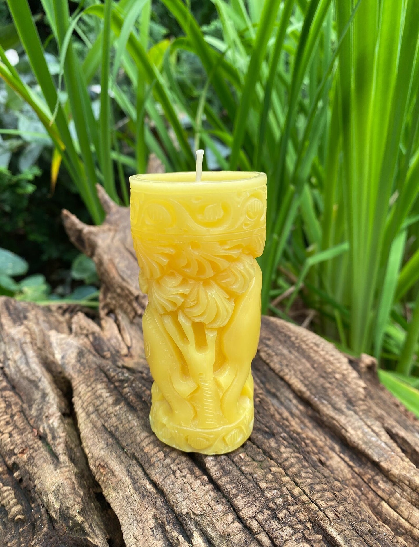Elephant Jungle Beeswax Pillar