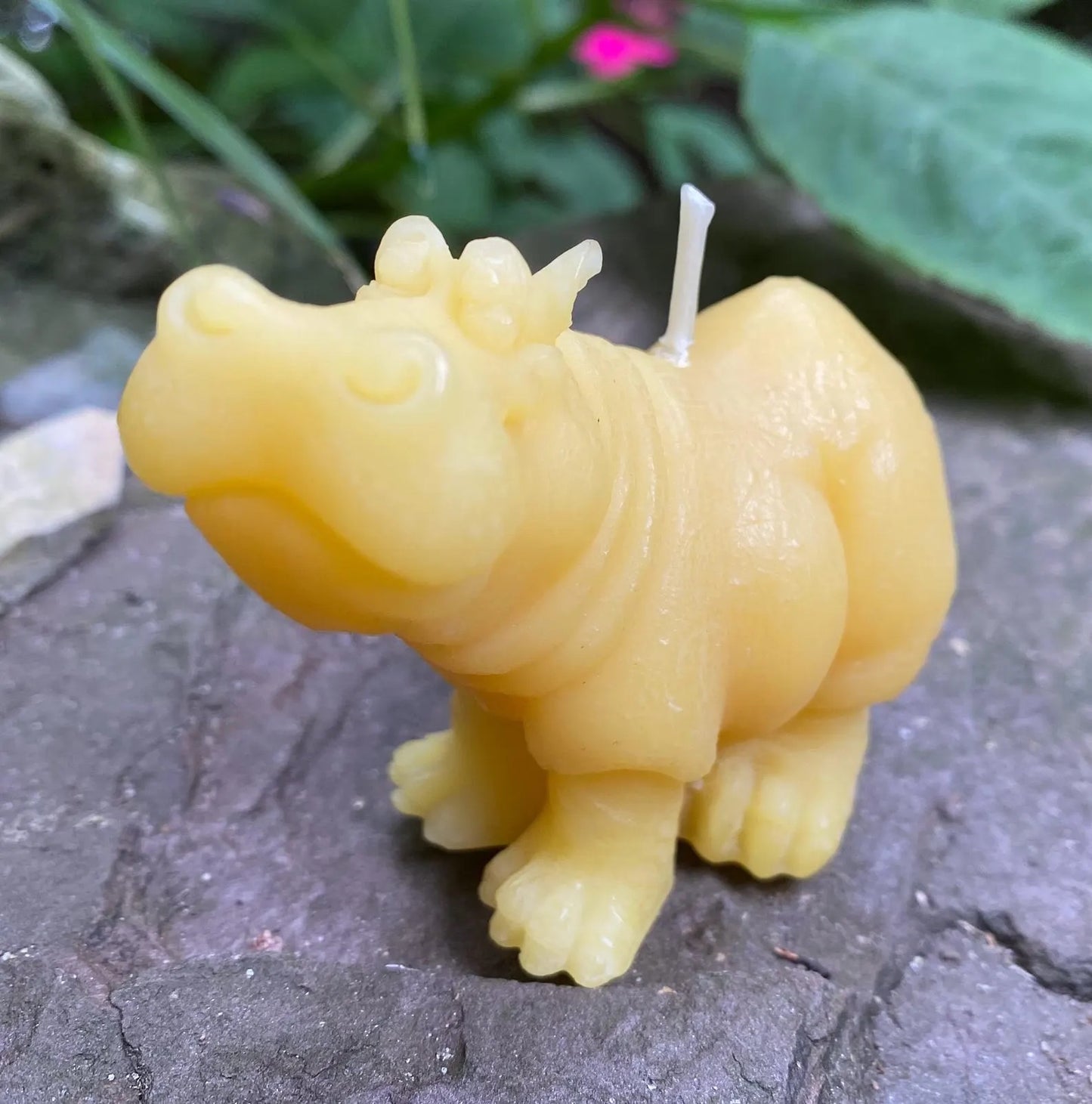 Standing Hippo Beeswax Candle