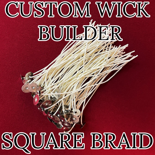 Custom Square Braid Wick Builder / Wicks in Custom Lengths, Wax Coatings, and Tabs