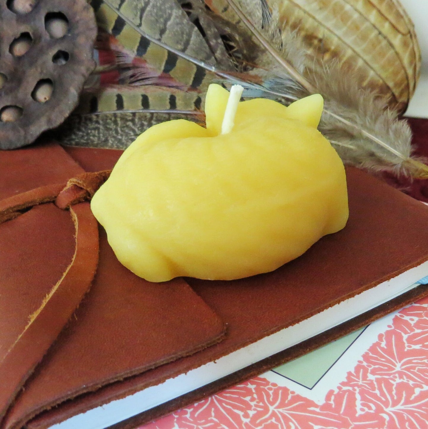 Sleepy Cat Beeswax Candle