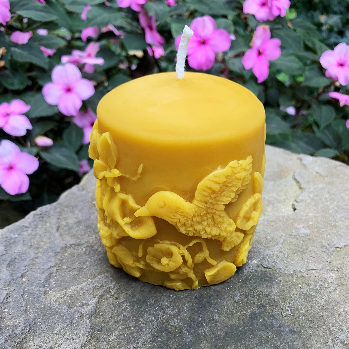 Butterfly | Hummingbird | Flower | Beeswax Pillar Set