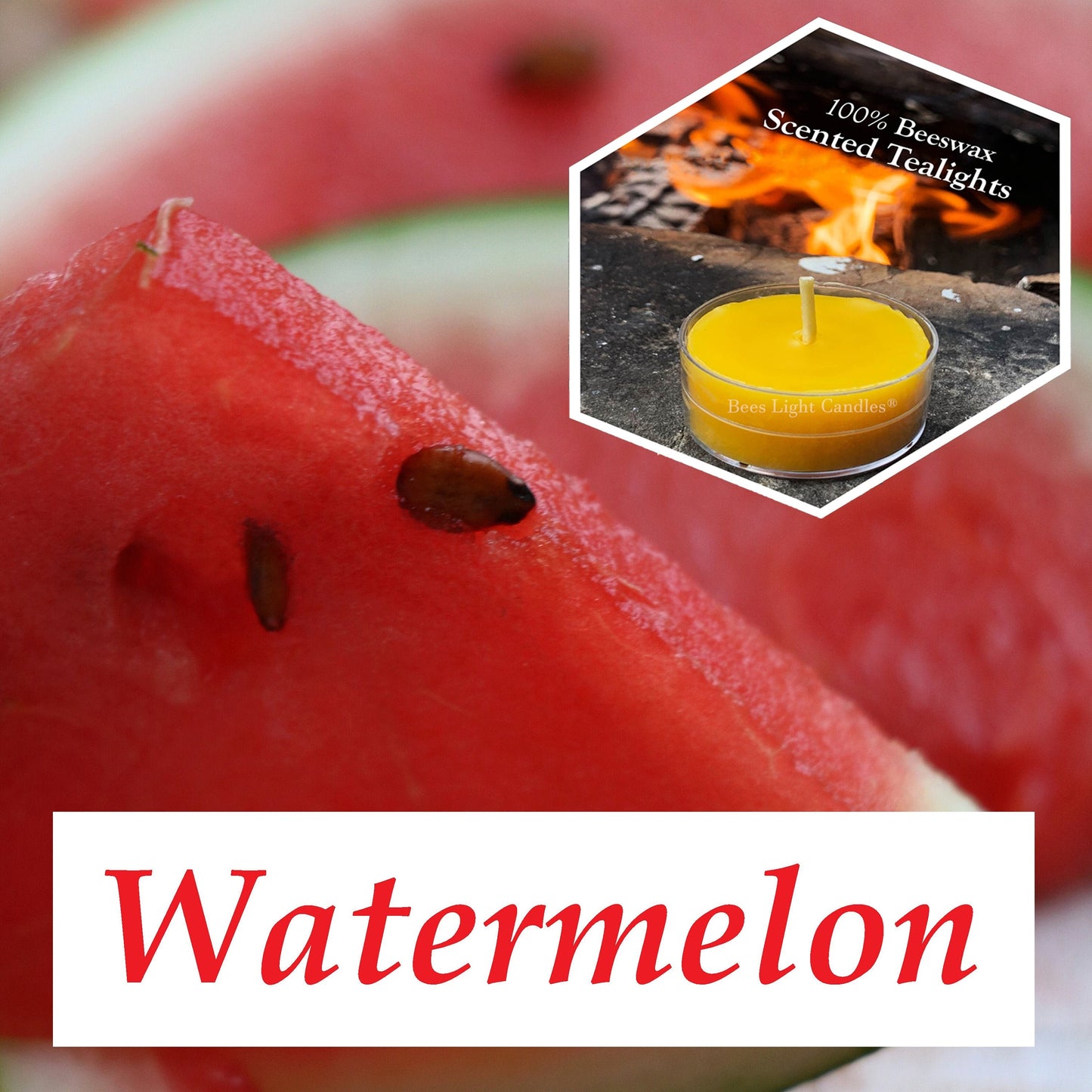 Watermelon Scented Beeswax Tealight Candles