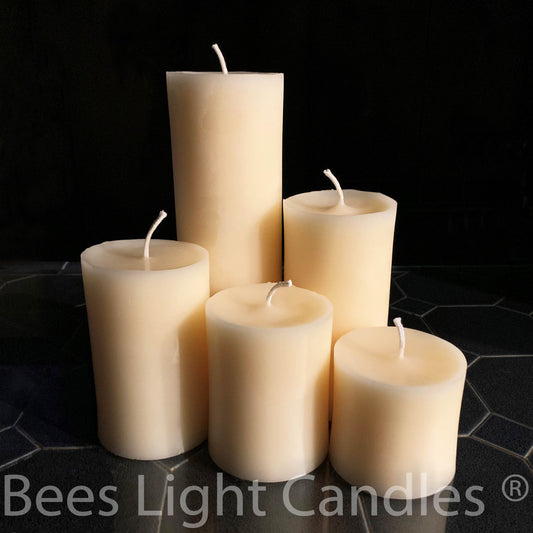 3 Inch White Beeswax Pillar Candles