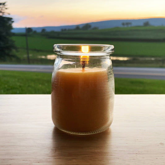 Large Cork Top Glass Jar Beeswax Candle