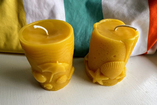 Beach Themed Beeswax Candle Set