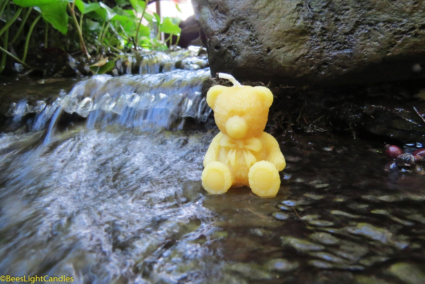 Little Bear Beeswax Candle | 100% Natural | Handmade in the USA | Cute Teddy Bear | Gift | Birthday | Girlfriend | Wife | Anniversary | Love - Bees Light Candles