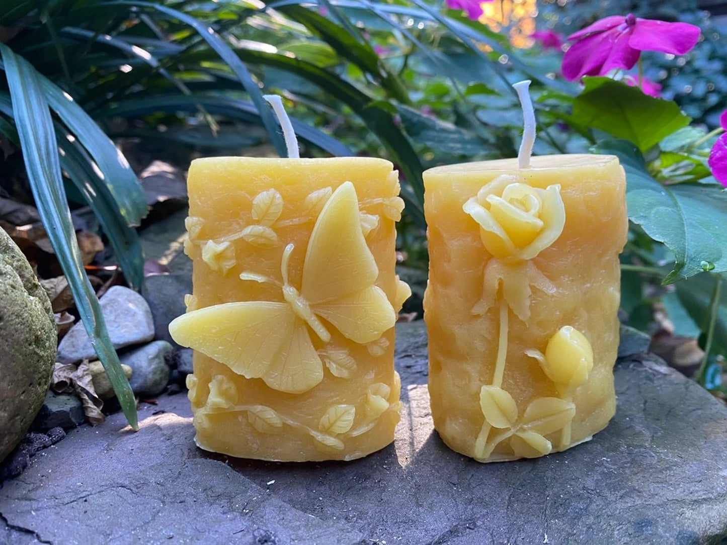 Vine Rose and Butterfly Pair Beeswax
