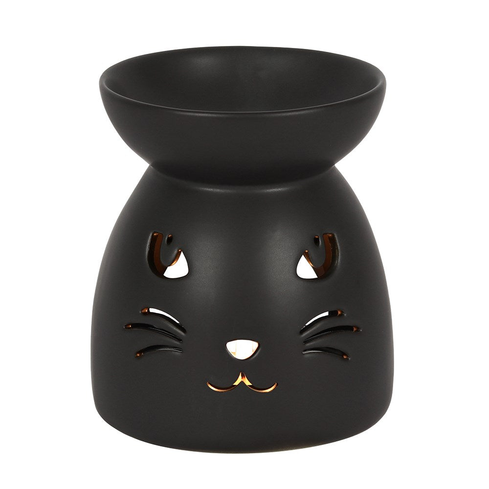 Gothic Black Cat Cut Out Oil Burner and Wax Warmer