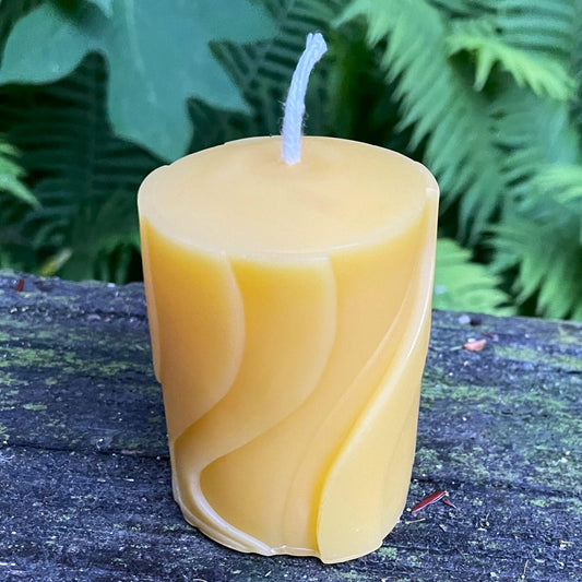 Whirly Pillar Beeswax Candle
