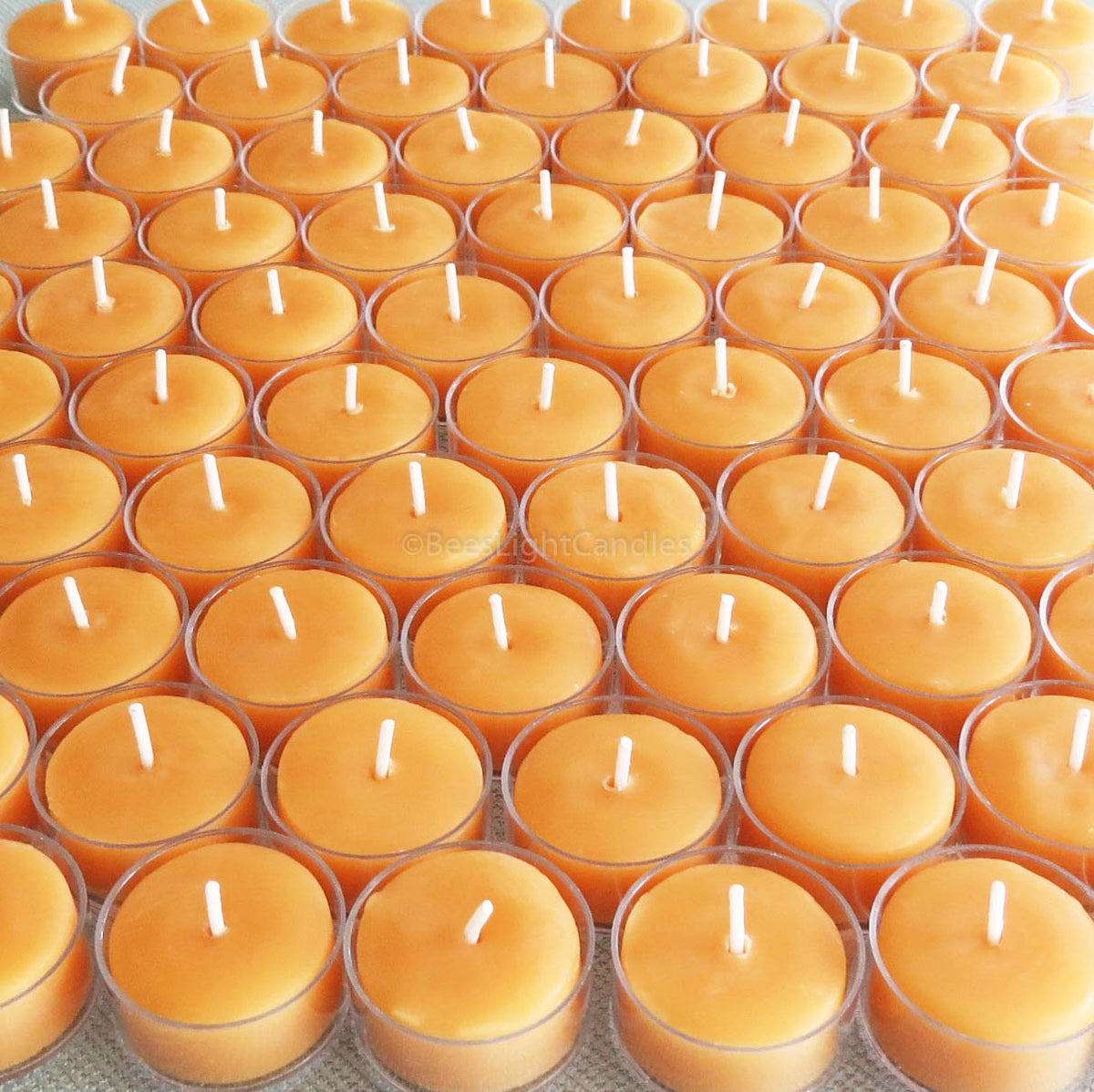 Beeswax Tealight Candles with Clear Cups BULK – Bees Light Candles