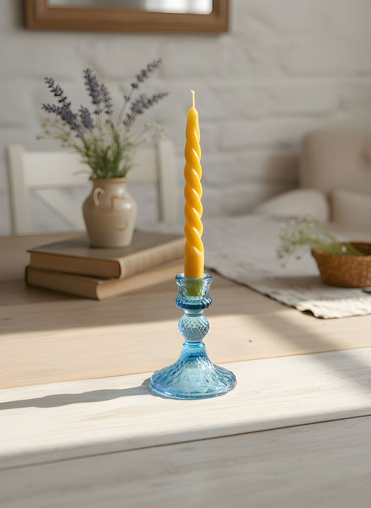 Colored Glass Taper Holder | True Blue