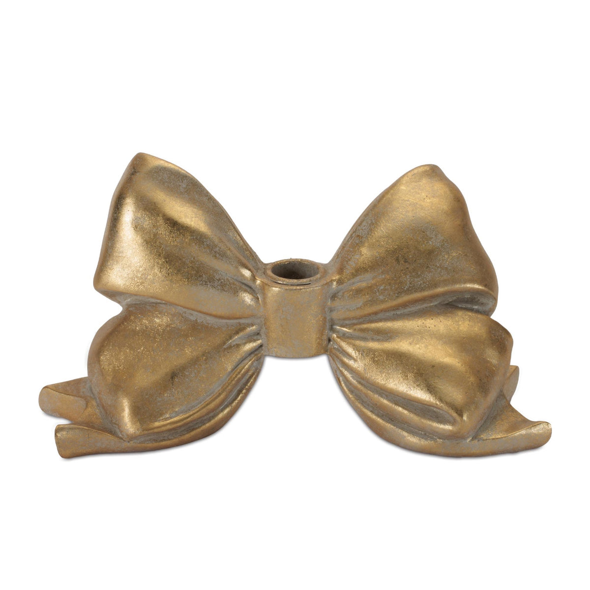 Bow Taper Candle Holder 5"H Resin